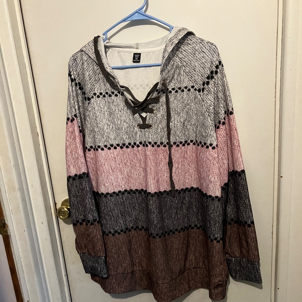 Shien color block hoodie